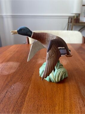 Spode Decorative Flying Mallard Duck Figurine Bone China - Brown/Green